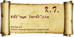 Könye Terézia névjegykártya